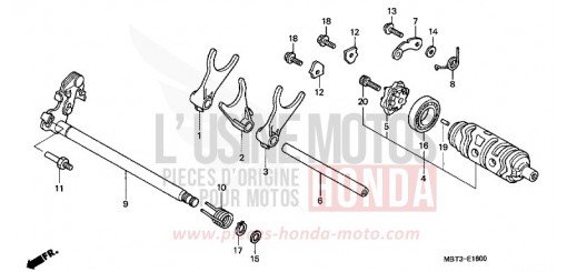 BARILLET DE SELECTION XL1000V2 de 2002